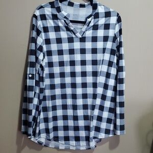 Plaid top size xl
